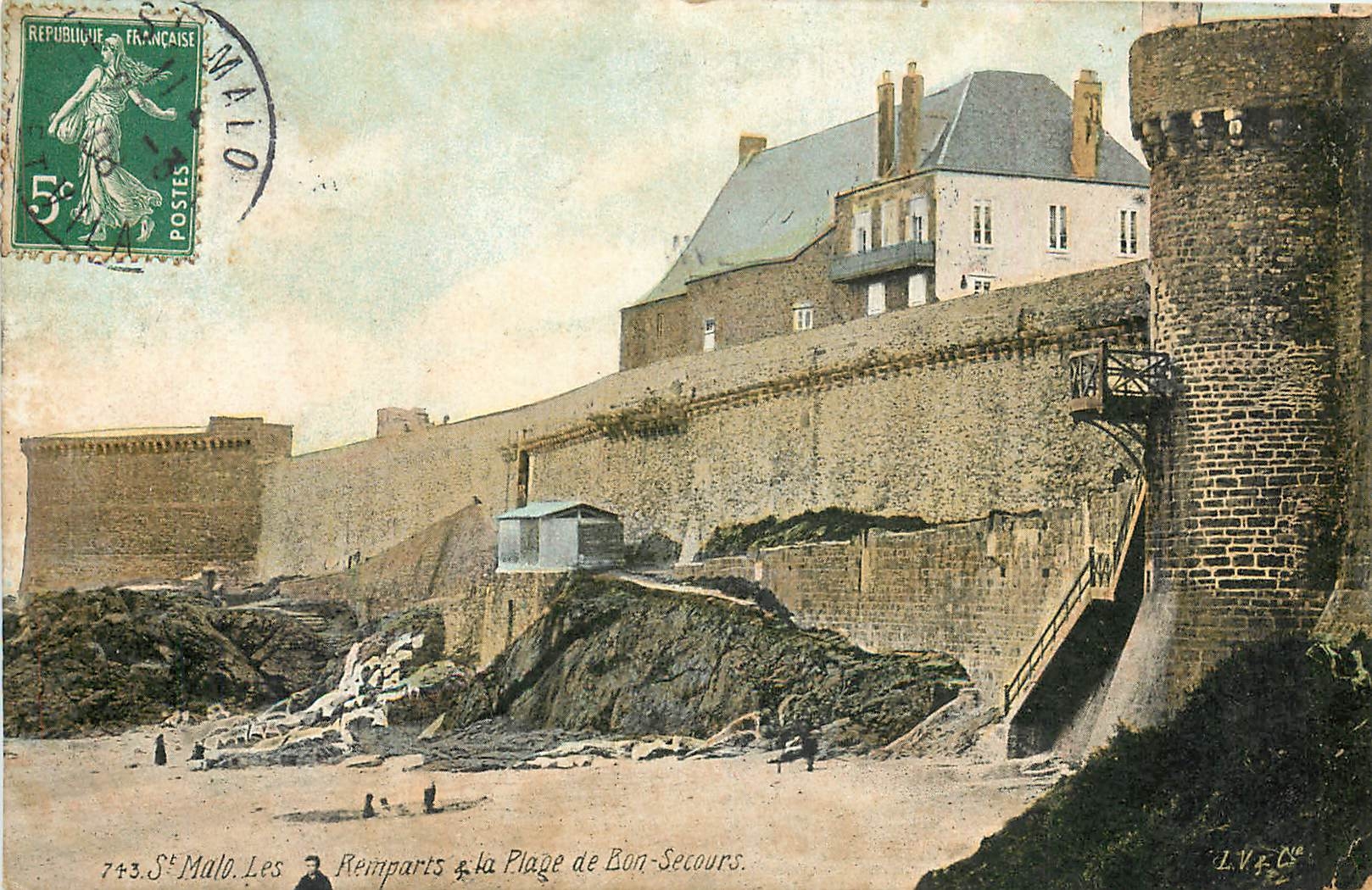 Saint-Malo. Los Muros de Defensa en la Playa de Bon-Secours — L.V.F. Cie