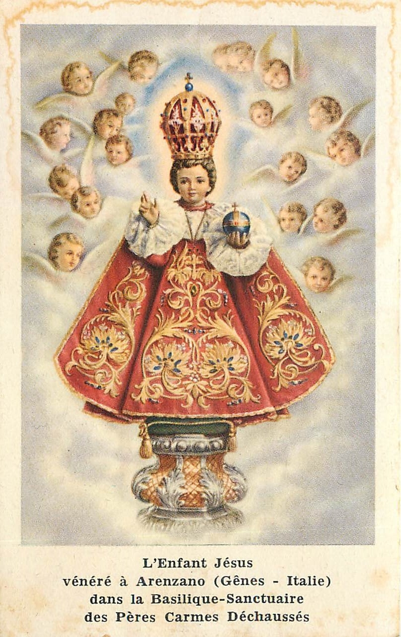 L'Enfant Jésus — vénéré à Arenzano (Gênes - Italie) — dans la Basilique-Sanctuaire des Pères Carmes Déchaussés