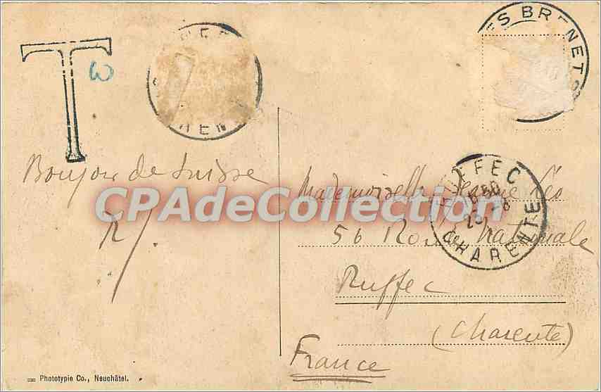 La chute du Doubs aux Brenets — Jura Neuchâtelois — Phototypie Co., Neuchâtel, n° 4680 — Reverso