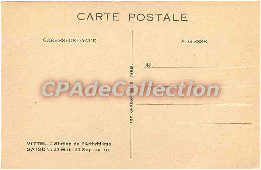 CPA Vittel Buvette de la Grande Source — Verso