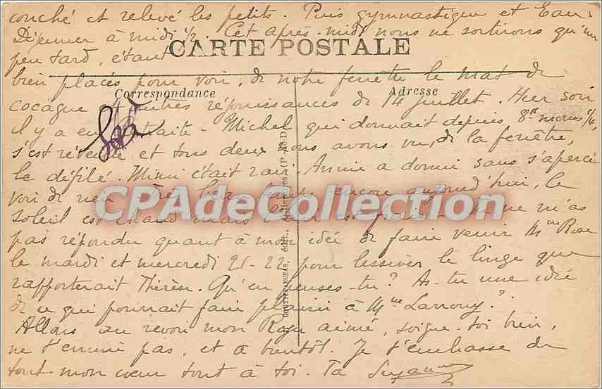 CPA La Bourboule Sommet de la Roche des Fees — Back