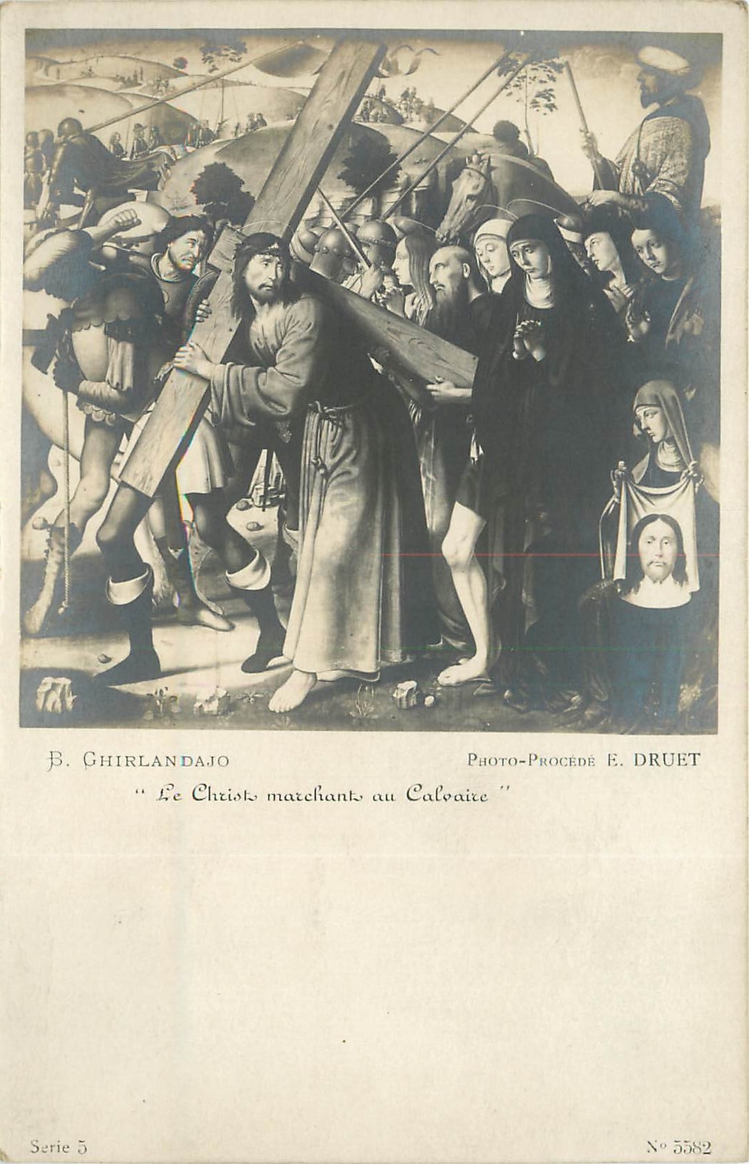 Christ marchant au Calvaire — reproduction d'une œuvre de B. Ghirlandajo — Photo-Procédé E. Druet, N° 5582, Série 5