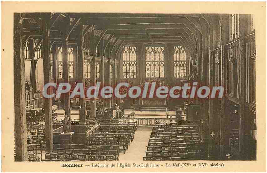 CPA Honfleur Interieur de l'Eglise Ste Catherine La Nef (XVe et XVIe s)