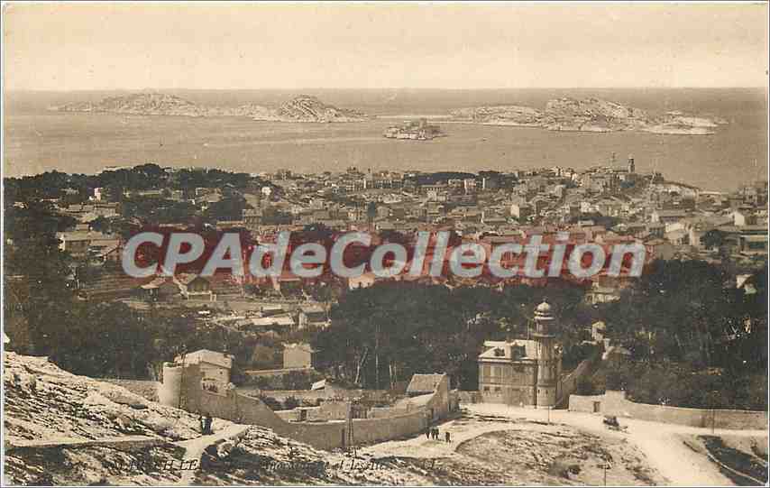 CPA Marseille Vue panoramique Les Iles