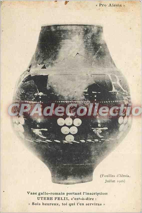 Gallo-Roman vase — Excavations of Alesia, July 1906 — Pro Alesia