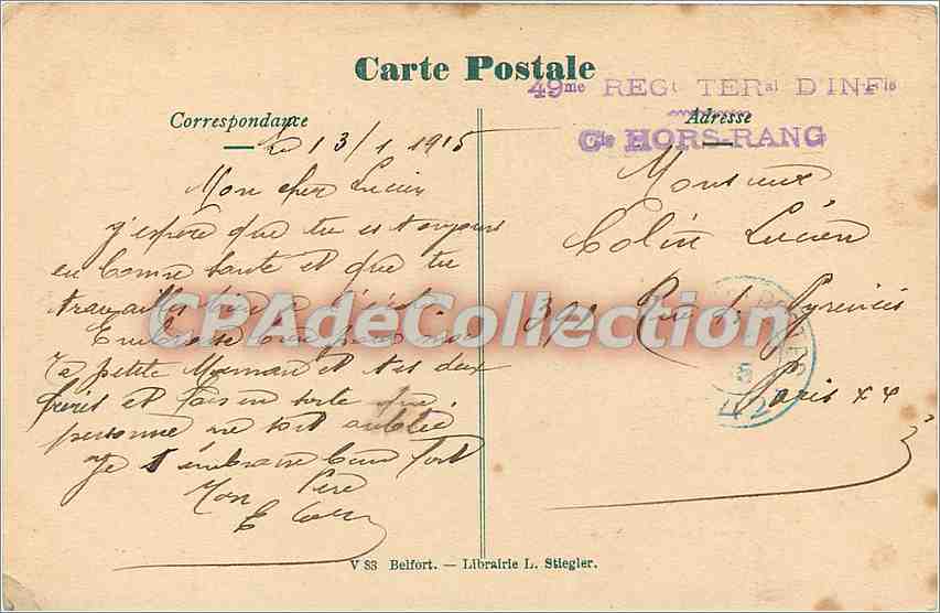 CPA Ballon d'Alsace le Pont de la Cuvotte — Rückseite