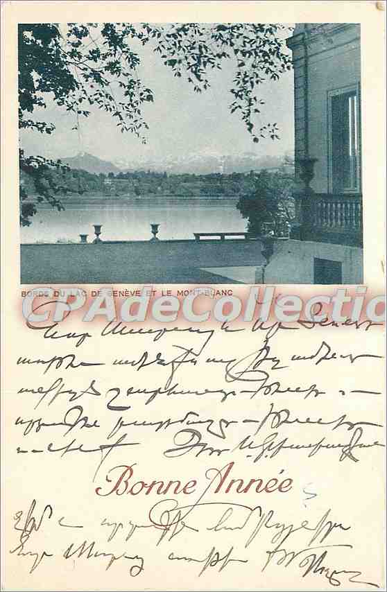 CPA Bord de Lac de Benevet et le Mont Blanc