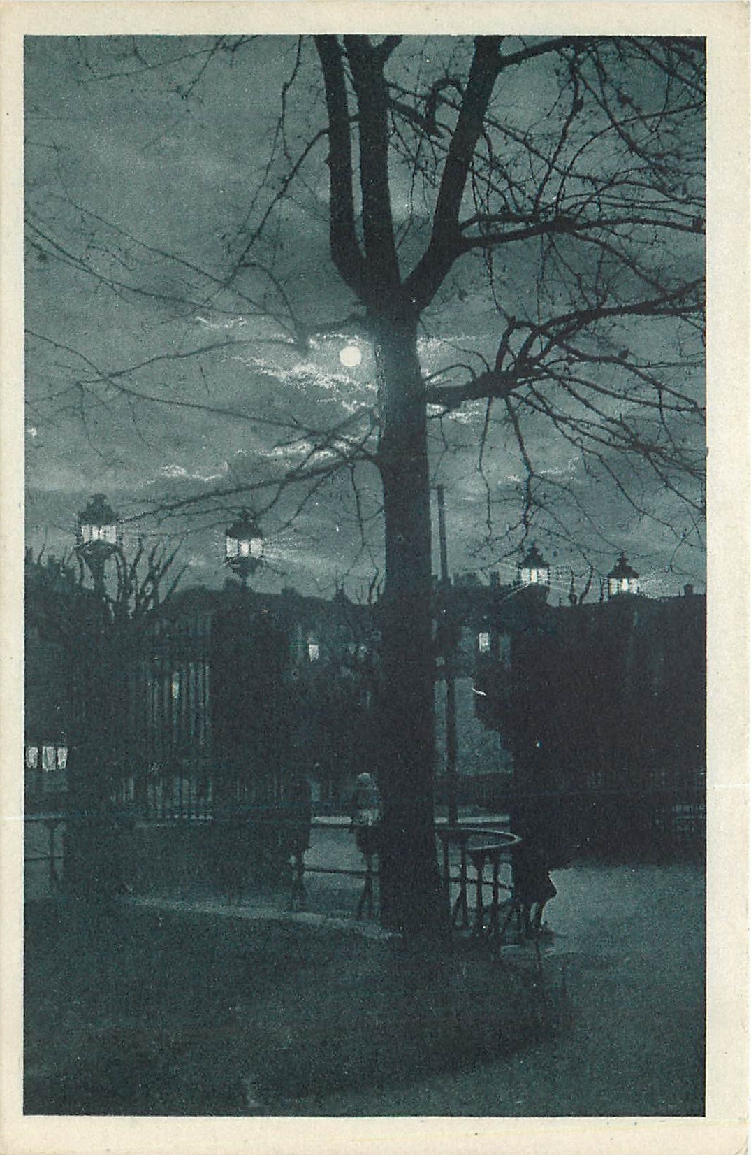 Nuit d'hiver — Vue de parc avec lune — MILANO DI LORTE - Berlin-Post