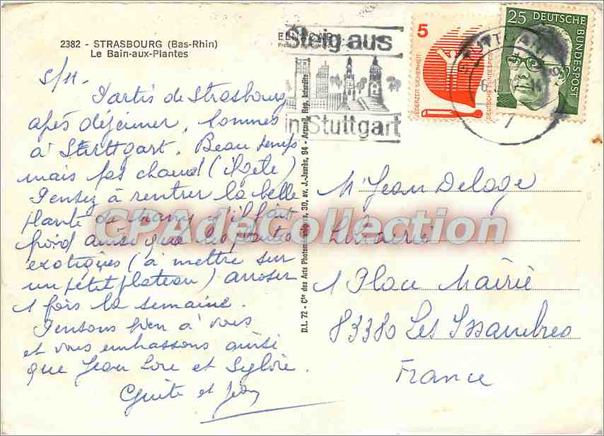 CPSM Strasbourg (Bas Rhin) Le Bain aux Plantes — Rückseite