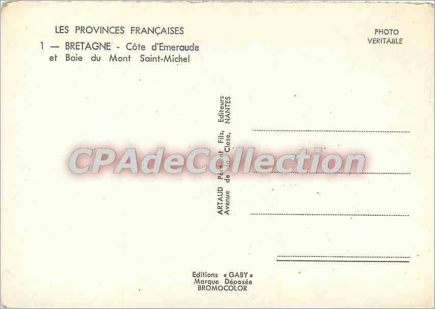 Küste Émeraude — Bucht von Mont Saint-Michel — Editions Peraud Fils, Nantes — Rückseite