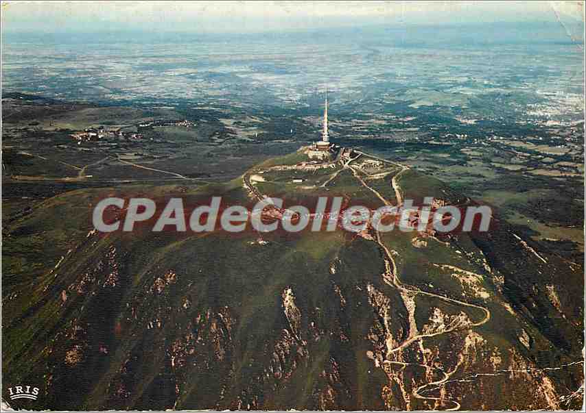 CPSM En avion sur le Puy de Dome (1465 m) La voie romaine ou sentier des pieton
