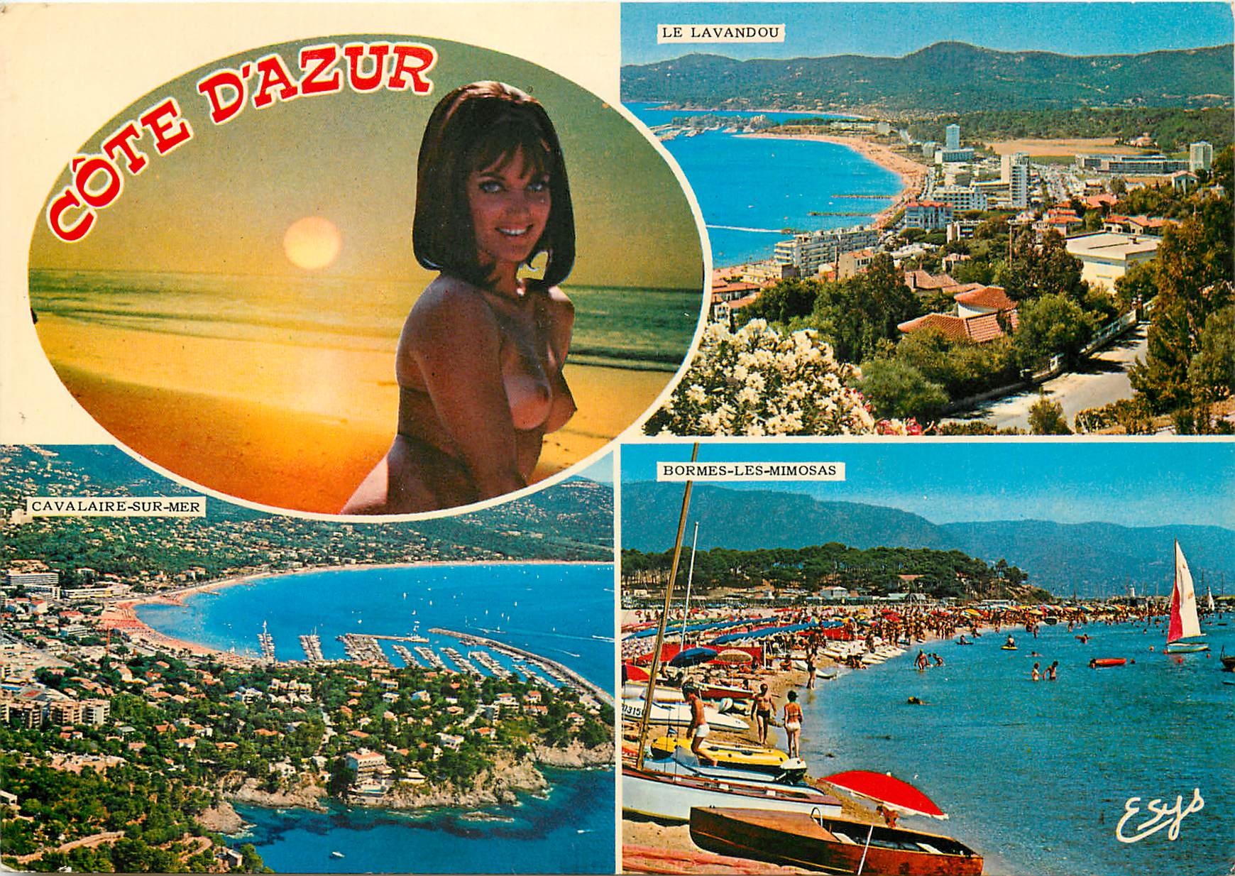 CPSM Le Lavandou Vue generale le Port de Bormes et le Cap Benat Cavalaire sur Mer Le Cap Le Port et 
