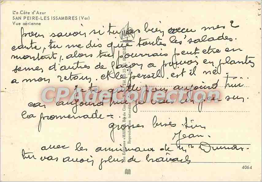 CPSM la Cote d'Azur San Peire les Issambres (Var) Vue aerienne — Rückseite