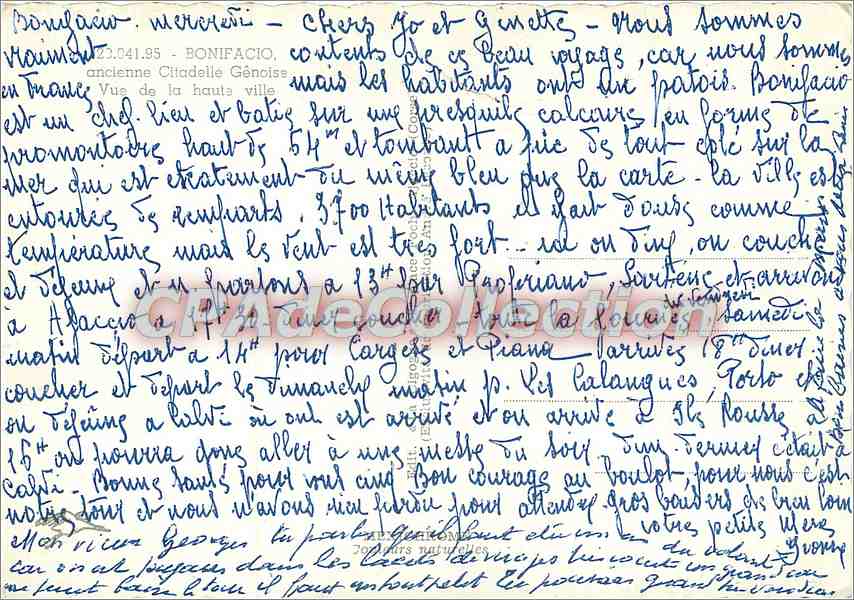 Bonifacio — ancienne Citadelle Génoise — éditeur IRIS, n° 23.041.93 — Verso