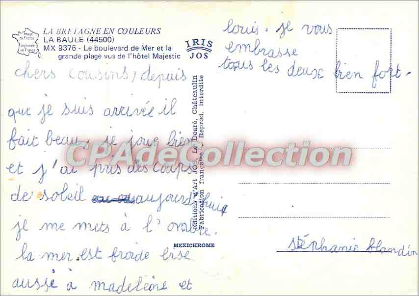 CPSM La Baule Le boulevard de Mer et la grande plage vus de l'hotel Majestic — Rückseite