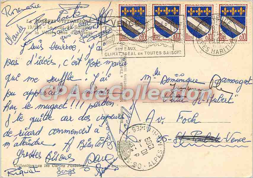 CPSM La Correze Pittoresque Le pont du Saillor — Verso