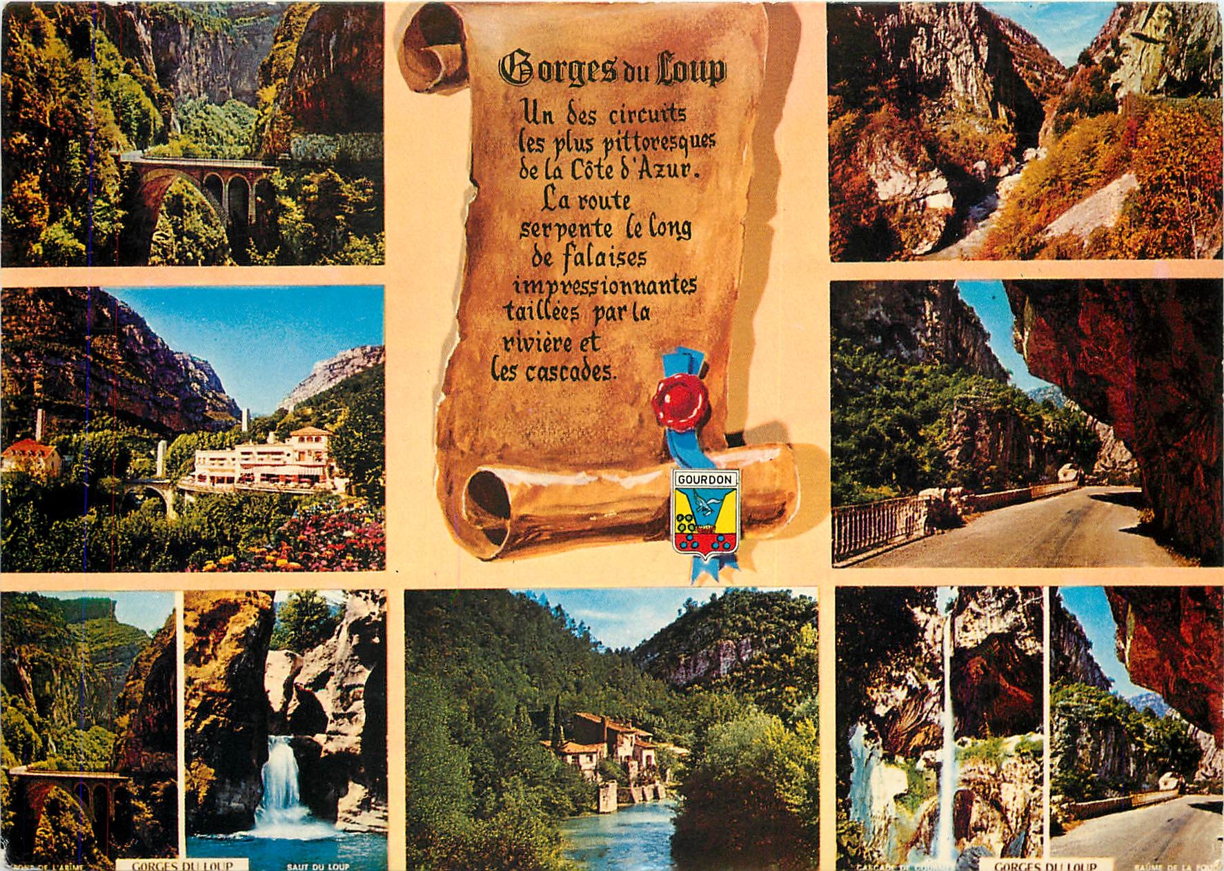 Halbmoderne Ansichtskarte Côte d'Azur Französische Riviera Excurssio der Gorges du Loup