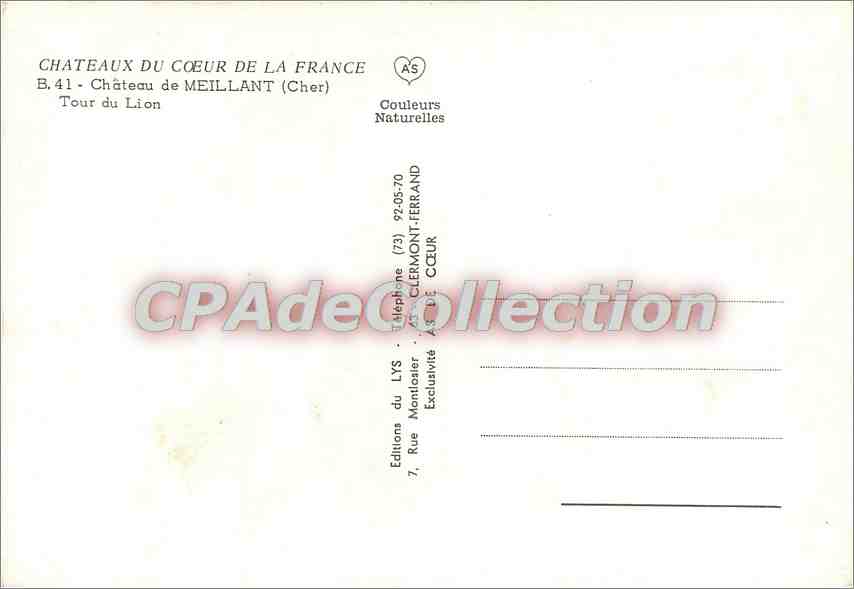 Château de Meillant — Tour du Lion — Éditions du LYS — Achterkant