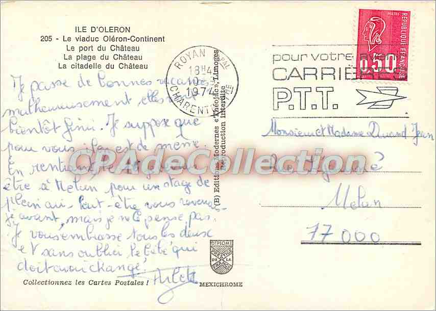 CPSM Ile D'Oleron Le Viaduc Oleron Continent Le Port du Chateau — Rückseite