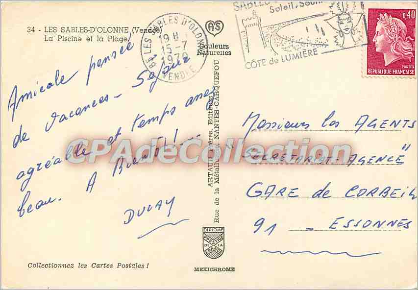 Les Sables-d'Olonne — La Piscine et la Plage — Mexichrome — Verso