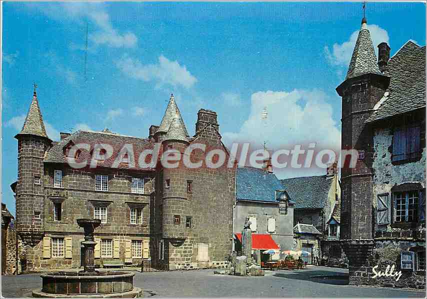 CPSM Salers (Cantal) ALT  950 m cite Mediavale Ancien Hotel du Baillage Place Tyssandier d'Escours