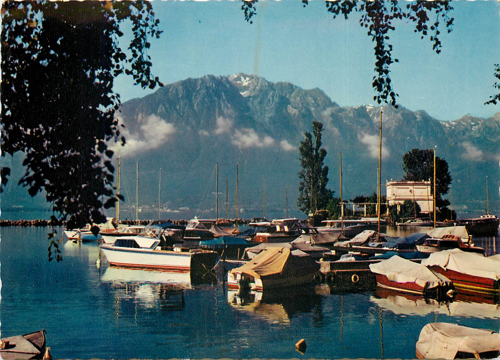 Clarens-Montreux — Le port et l'Île de Salagnon — Éditions Jaeger, Genève