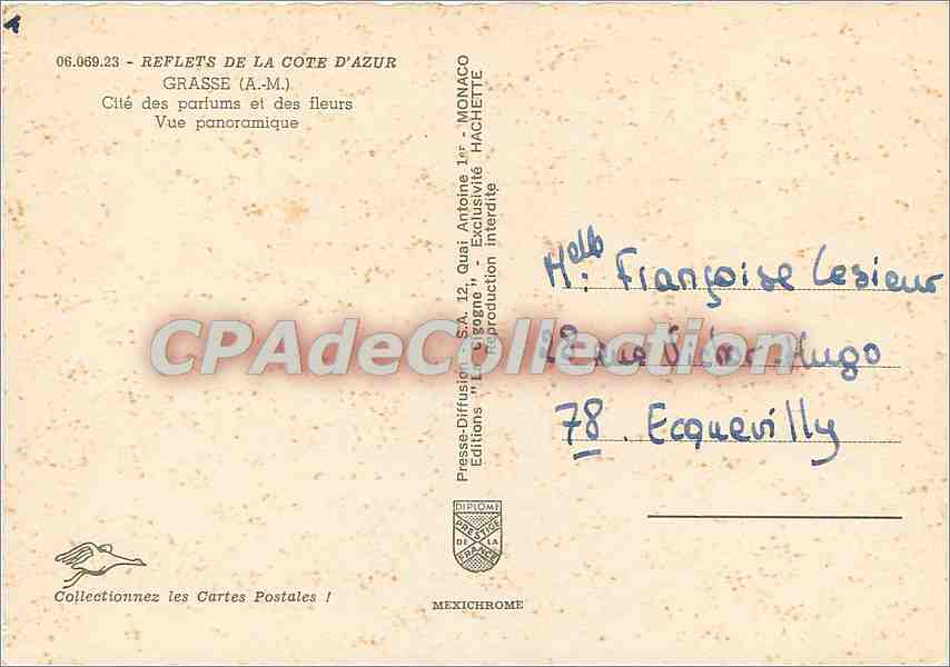 Grasse — Cité des parfums et des fleurs — Presses Diffusion S.A. n° 06.069.23 — Verso