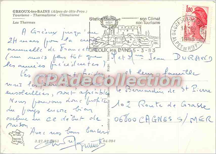 Kelten- und Gallo-Römische Höhlenbäder — Greoux-les-Bains — Verlag Cinq — Rückseite
