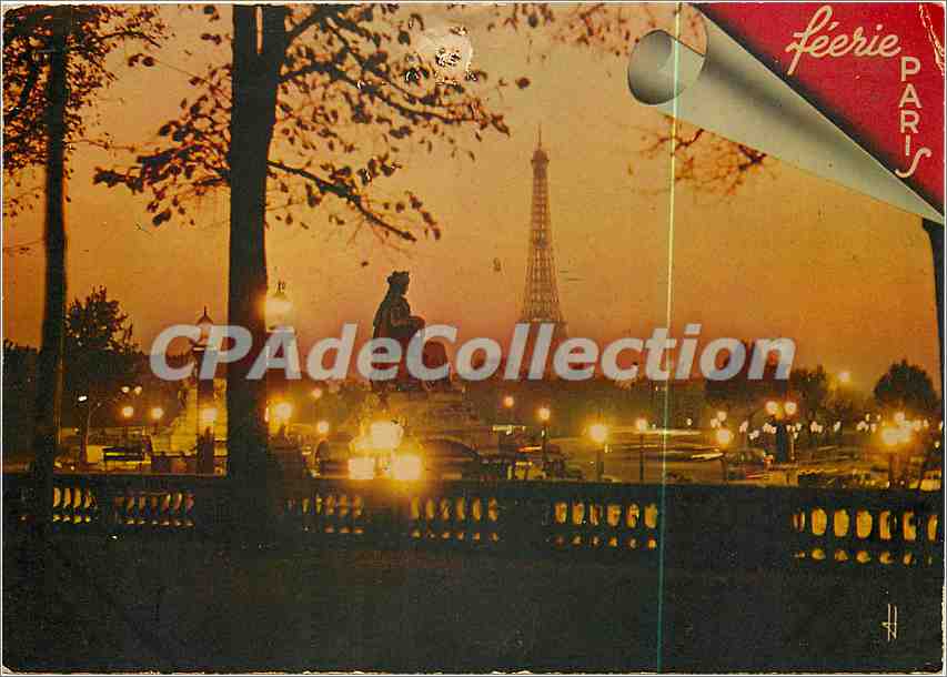 CPSM Paris la place de la Concorde et la tour eiffel vues de la Terrasse des Tuileries