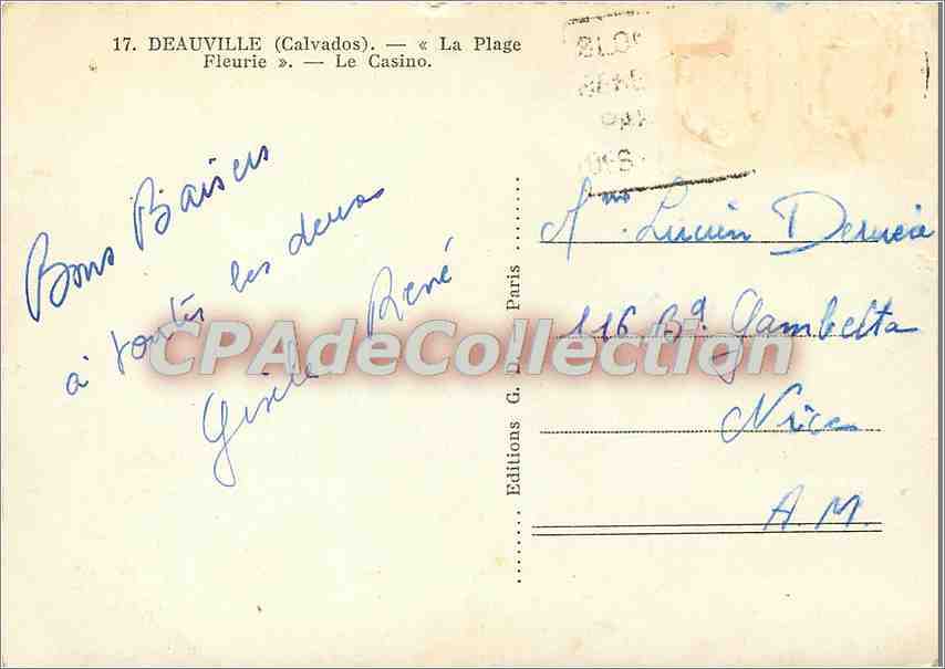 Deauville (Calvados) — La Plage Fleurie — Le Casino — Éditions G. D. — Reverso