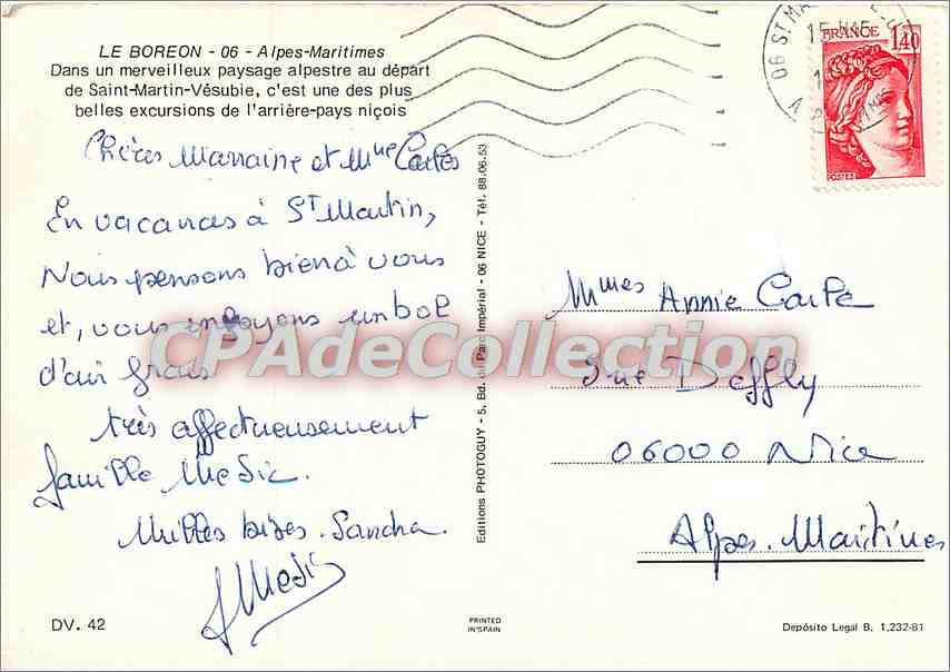 Le Boreon — Haute Vallée de la Vésubie — Éditions Photoguy, DV.42 — Reverso