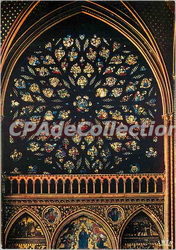CPSM Paris La Sainte Chapelle Grande Rose de la Facade