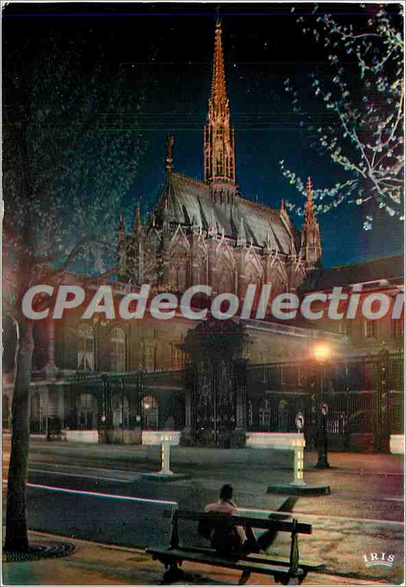 CPSM Paris La Sainte Chapelle illuminee