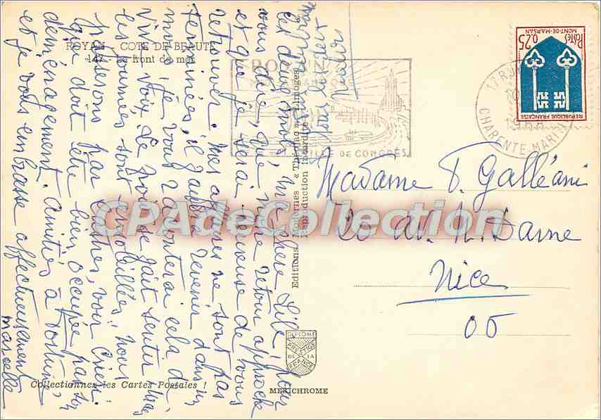 View of the Promenade des Anglais in Nice — Publisher IRIS, series number not visible — Back