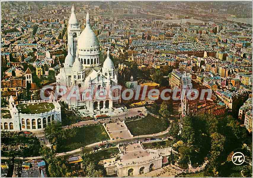 CPSM Paris La basilique du Sacre Coeur du Montmartre (1876 1910) et les jardins