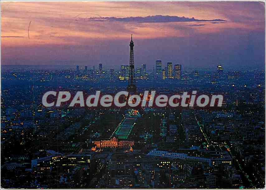 CPSM Paris la nuit Panorama