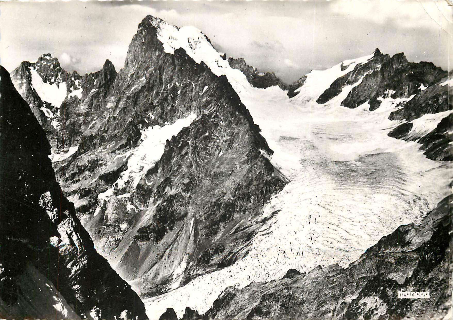 Die Écrins (4103 m.) und der Weiße Gletscher von der Aufstieg zur Agneaux aus gesehen — Éditions F. FRANCOU