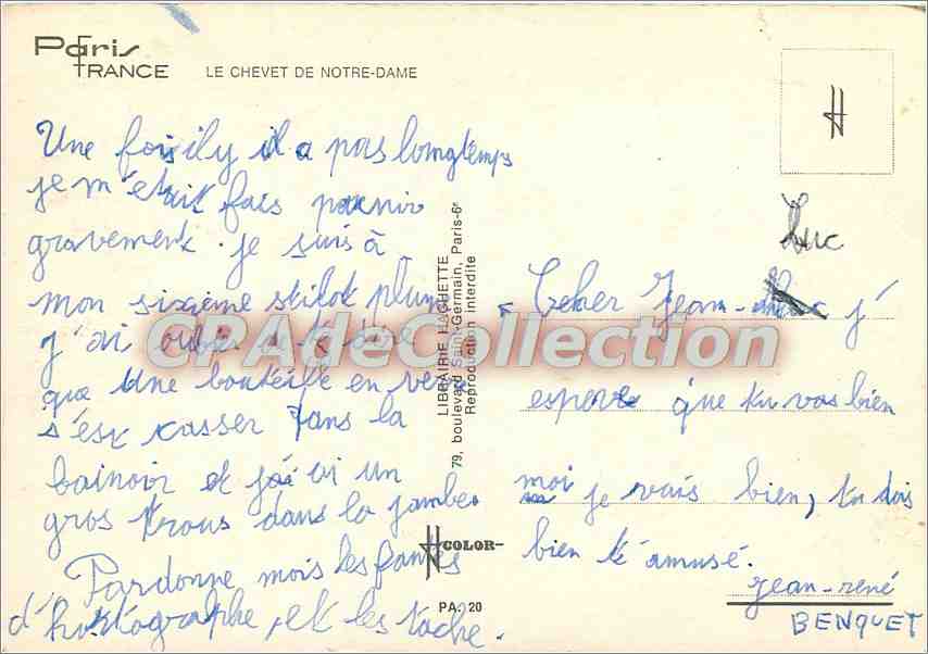 CPSM Paris le chevet de N D — Verso