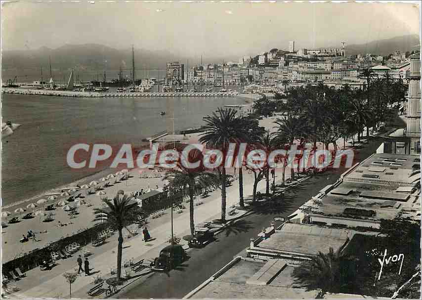 CPSM Cannes (Alpes Mmes) La Croisette le port et le Suquet