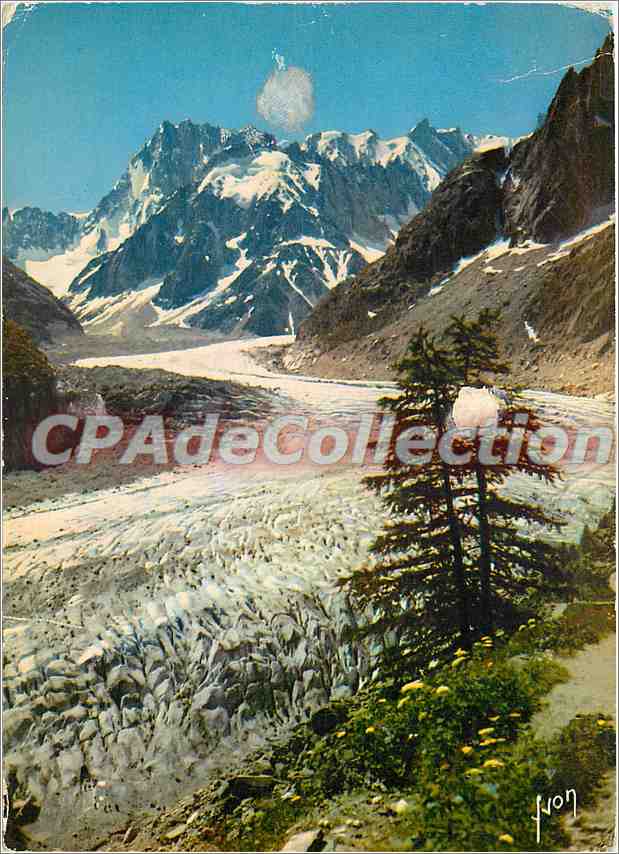 CPSM Chamonix (Hte Savoie) Capitale de l'alpinisme Francais le Montenvers (1909 m) La Mer de Glace