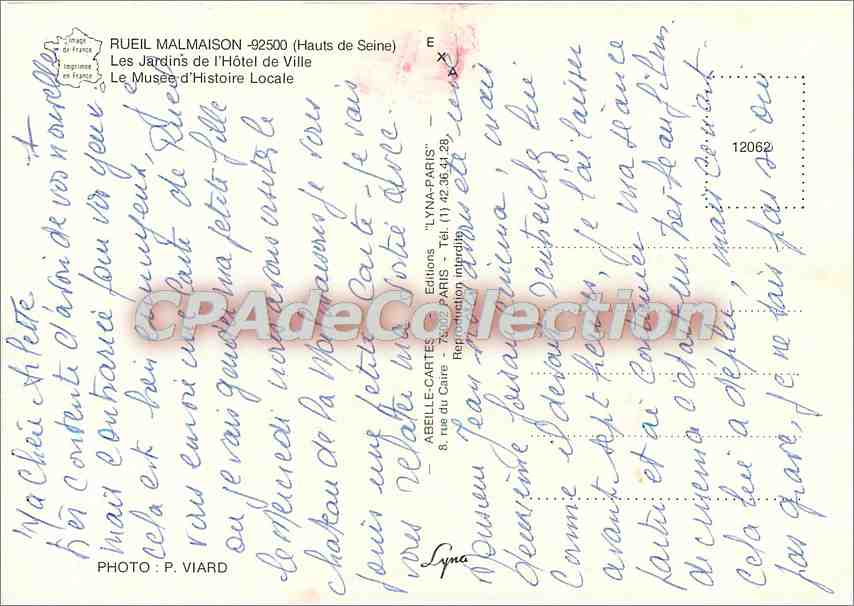 Rueil-Malmaison — Les Jardins de l'Hôtel de Ville — Éditions L'YNA-PARIS — Verso