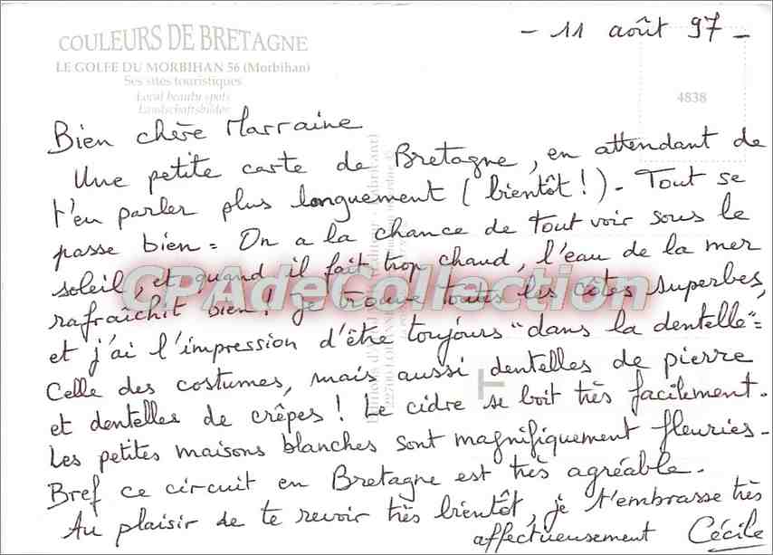 Le Golfe du Morbihan — Couleurs de Bretagne — éditeur Local Beaudy Spots — Verso