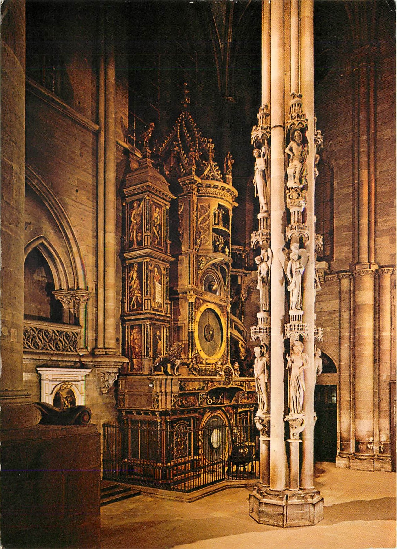 CPSM La Cathedrale Strasbourg Horloge et Piliere des Anges (XIIIe s)
