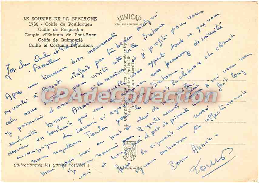 Le sourire de la Bretagne — Coiffes et costumes traditionnels — Lumicad — Achterkant