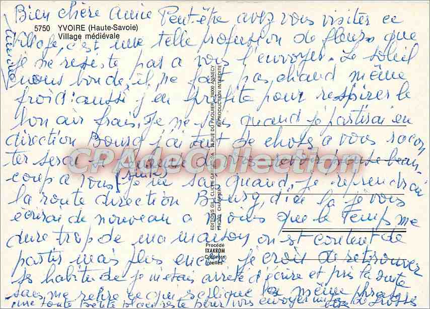 Yvoire — village médiéval — Éditions Ikarom, série 34 — Verso