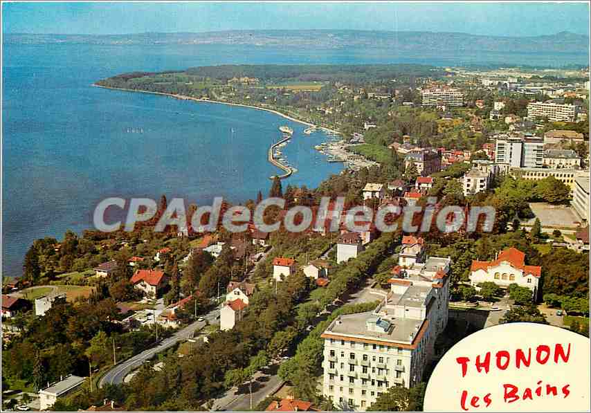 Thonon-les-Bains — vue aérienne du lac Léman et de la ville — CPAdeCollection