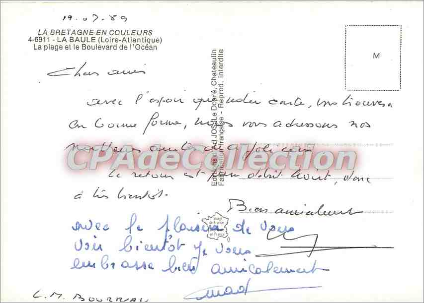 La Baule — La plage et le Boulevard de l'Océan — Édition JOSLE DARRÉ, Châteaulin — Reverso