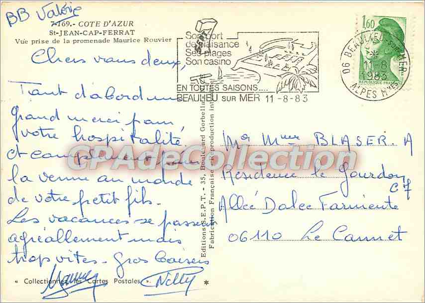 Vue de la promenade Maurice Rouvier — St-Jean-Cap-Ferrat — Éditions E.P.T. - 35 — Verso