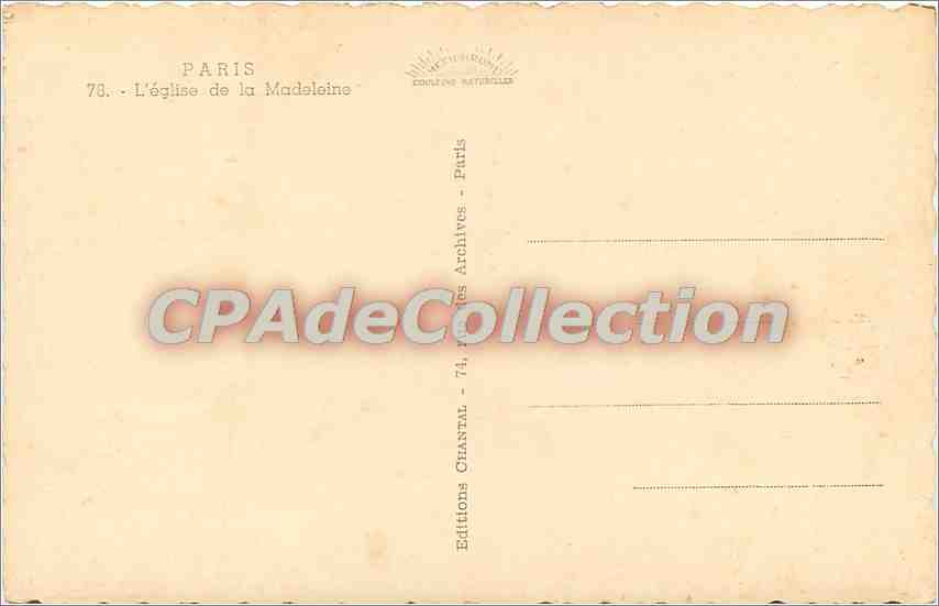 Le Panthéon — Paris — Éditions Chantal — Verso