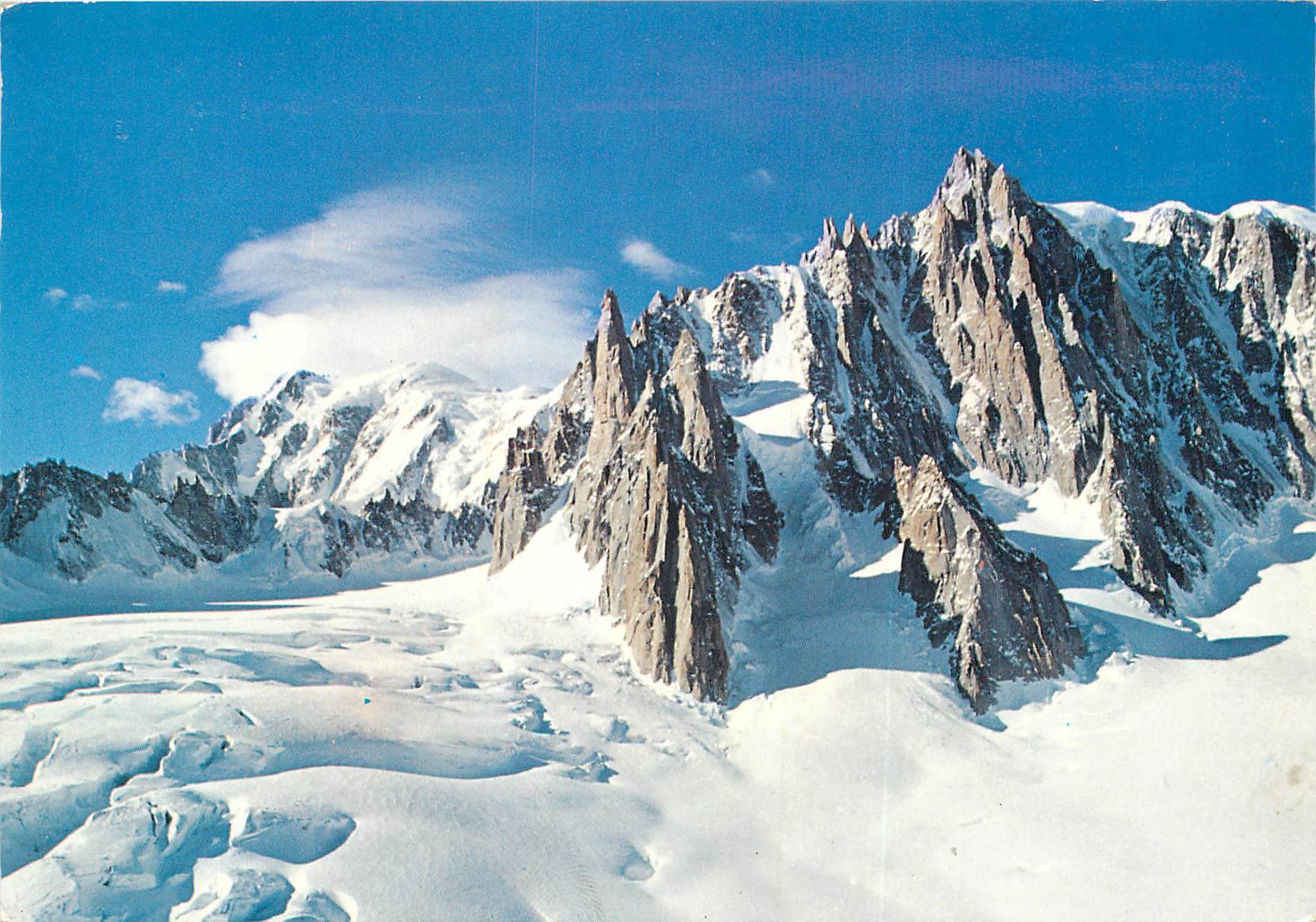 CPSM Chaine du Mont Blanc Glacier de la Vallee Blanc Mont Blanc du Tacul m 4249